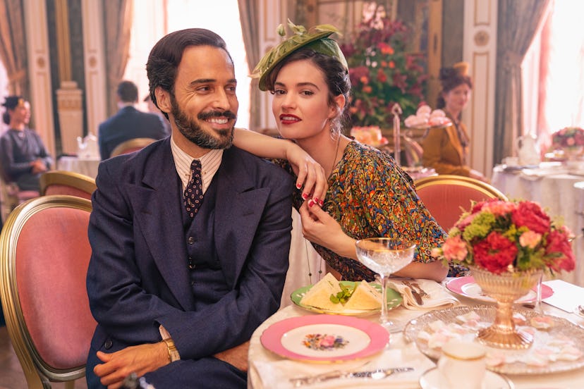  Assaad Bouab and Lily James in 'The Pursuit of Love'