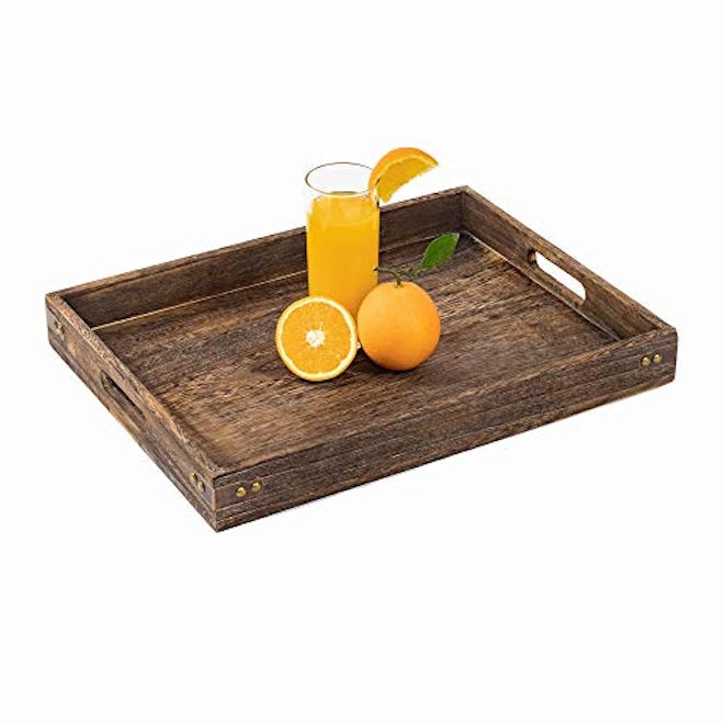 Sufandly Large Wooden Serving Tray