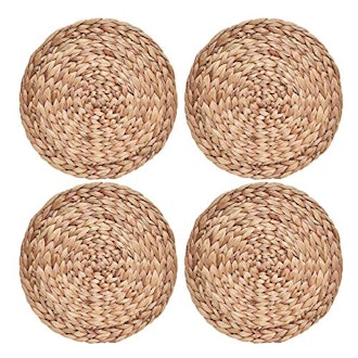 COYMOS Woven Round Placemats (Set of 4)