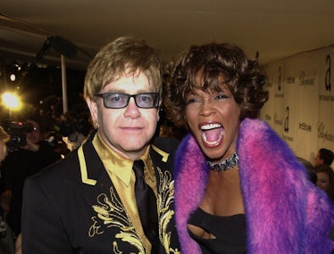 Elton John and Whitney Huston on his 2001 Oscars party