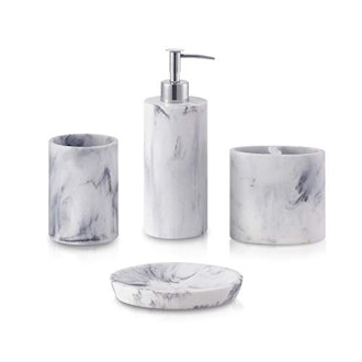 ZCCZ Marble Bathroom Accessory Set (4 Pieces)