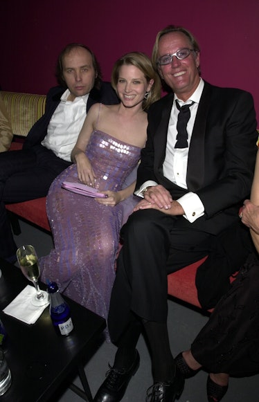 Bridget and Peter Fonda with Dwight Yoakam at Elton John’s 2001 Oscars party 