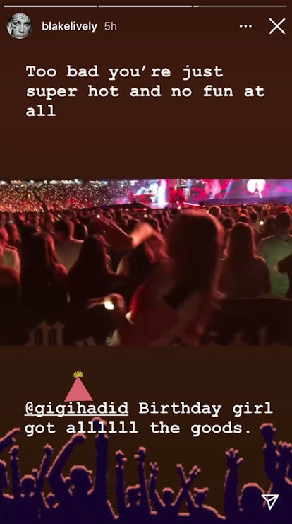 Blake Lively trolled Ryan Reynolds in her birthday message to Gigi Hadid via her Instagram Stories