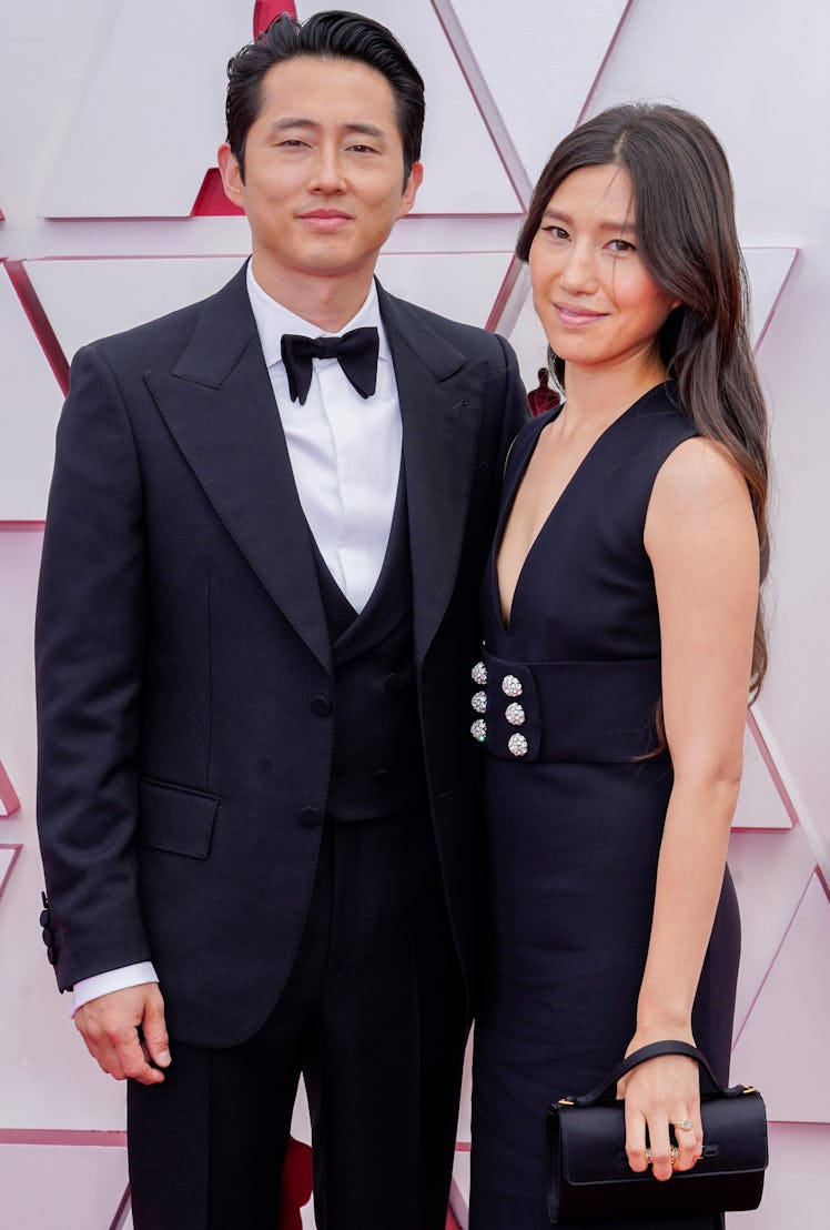 Steven Yeun and Joana Pak at the 93rd Annual Academy Awards 