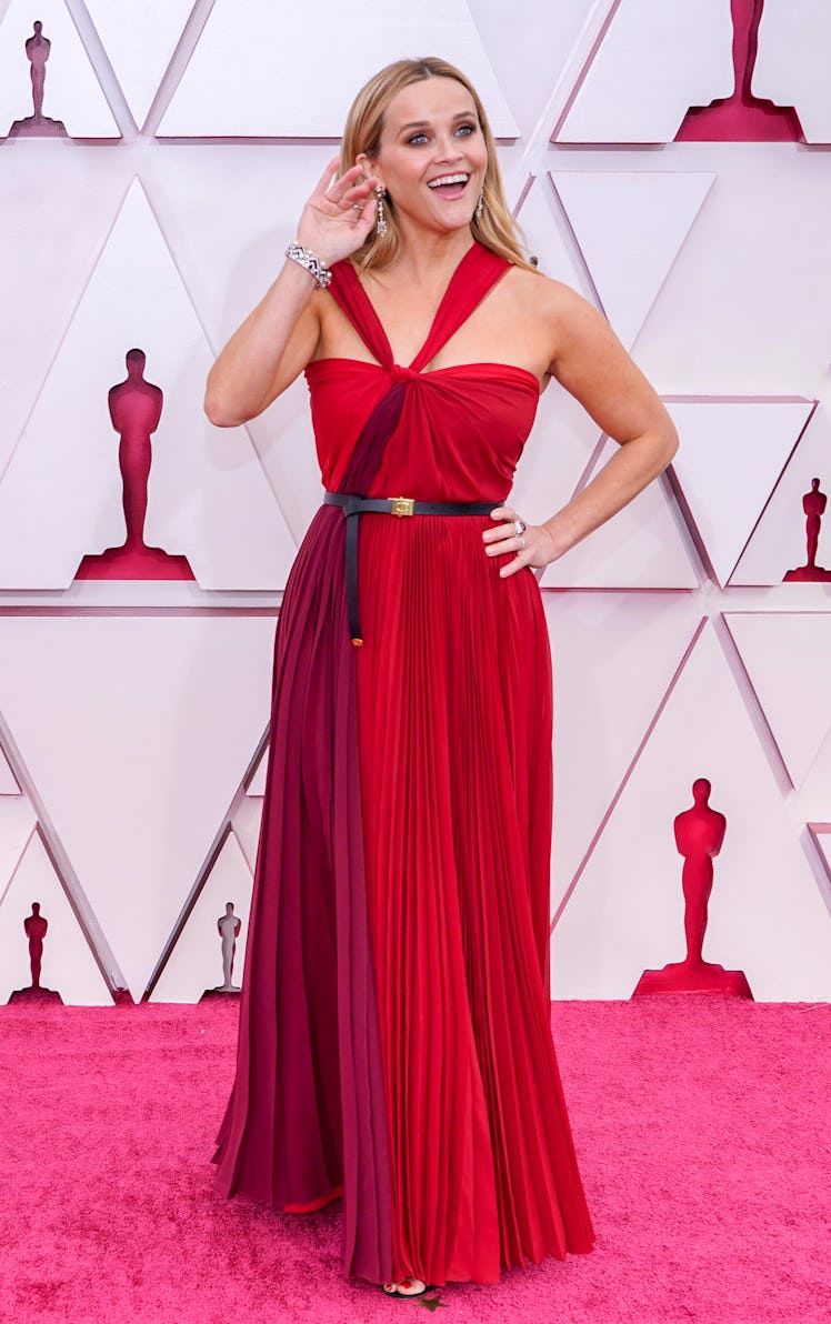 Reese Witherspoon at the 93rd Annual Academy Awards in a red gown