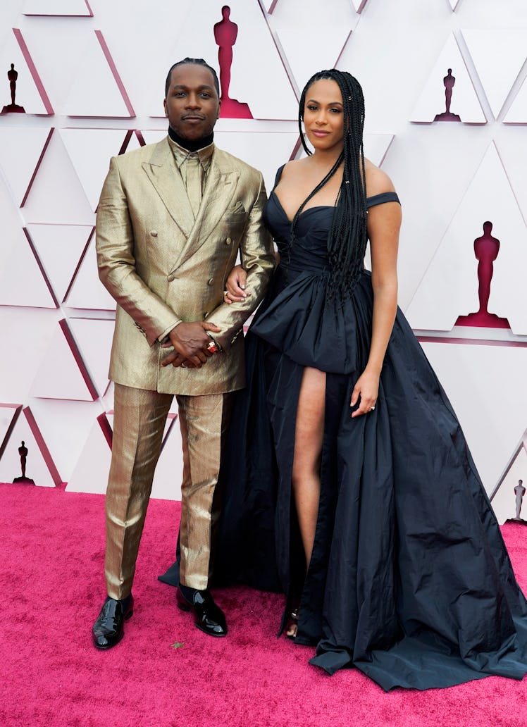 Leslie Odom Jr. and Nicolette Robinson at the 93rd Annual Academy Awards 