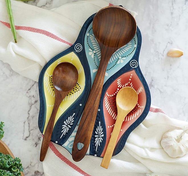 Kreative Kitchen Triple Ceramic Spoon Rest
