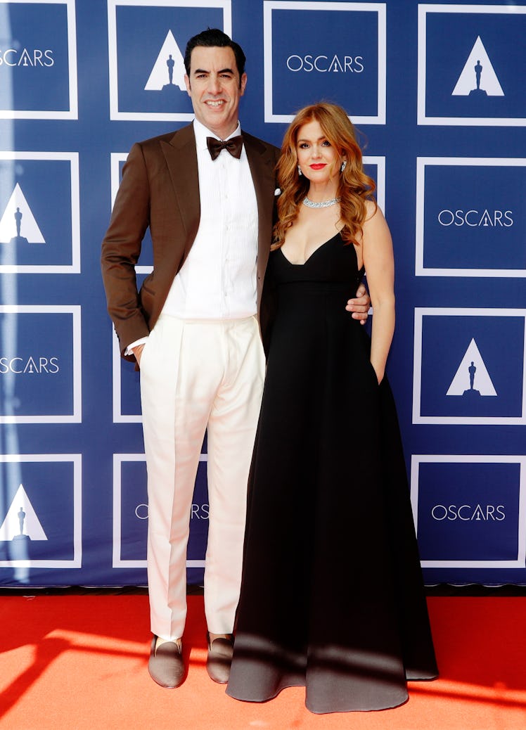 Sacha Baron Cohen and Isla Fisher at a screening of the Oscars