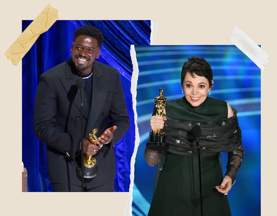 Daniel Kaluuya accepting his award at the 2021 Oscars, Olivia Colman accepting her award at the 2019...