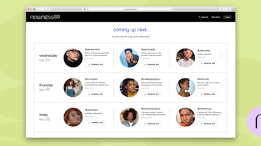 A display of the may influencers who livestream on the livestream shopping app Newness