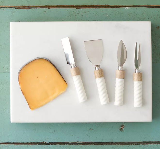 Marble + Wood Cheese Serving Set