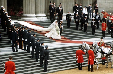 Princess Diana and Prince Charles on their wedding day 