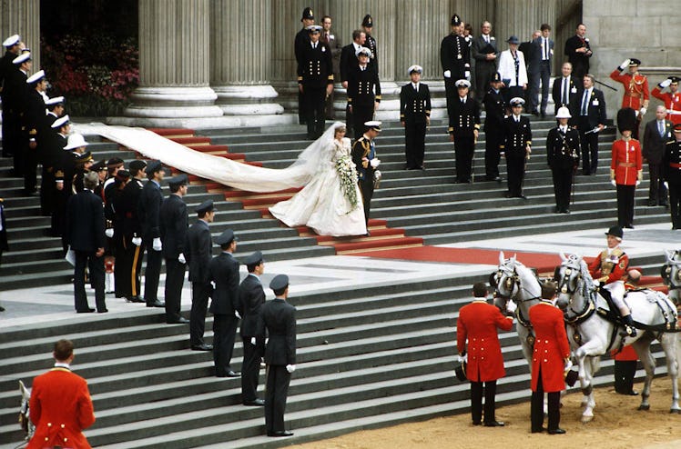 Princess Diana and Prince Charles on their wedding day 