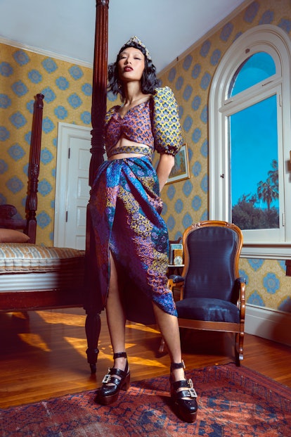 Designer Autumn Adeigbo's colorful silky combination 