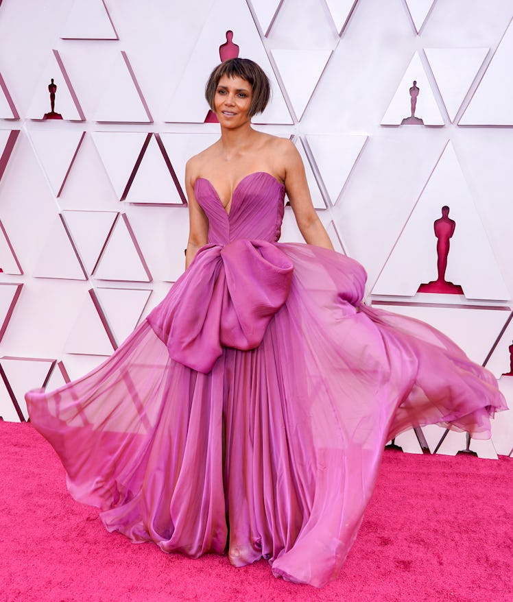 Halle Berry in a purple gown at the 93rd Annual Academy Awards