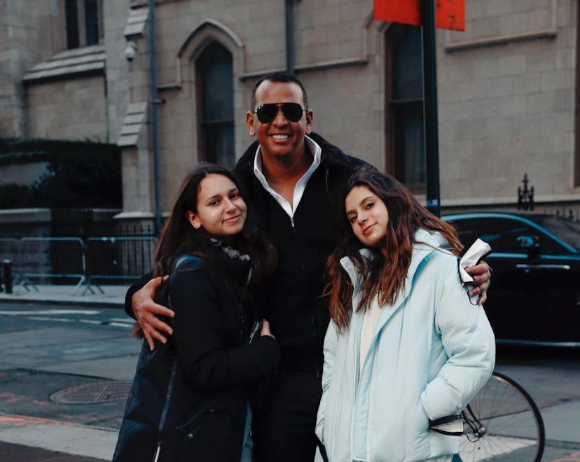 Alex Rodriguez says his teenage daughters are embarrassed by him.