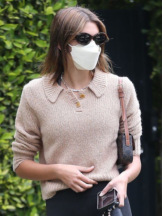 Kaia Gerber is seen on April 21, 2021 in Los Angeles, California.  