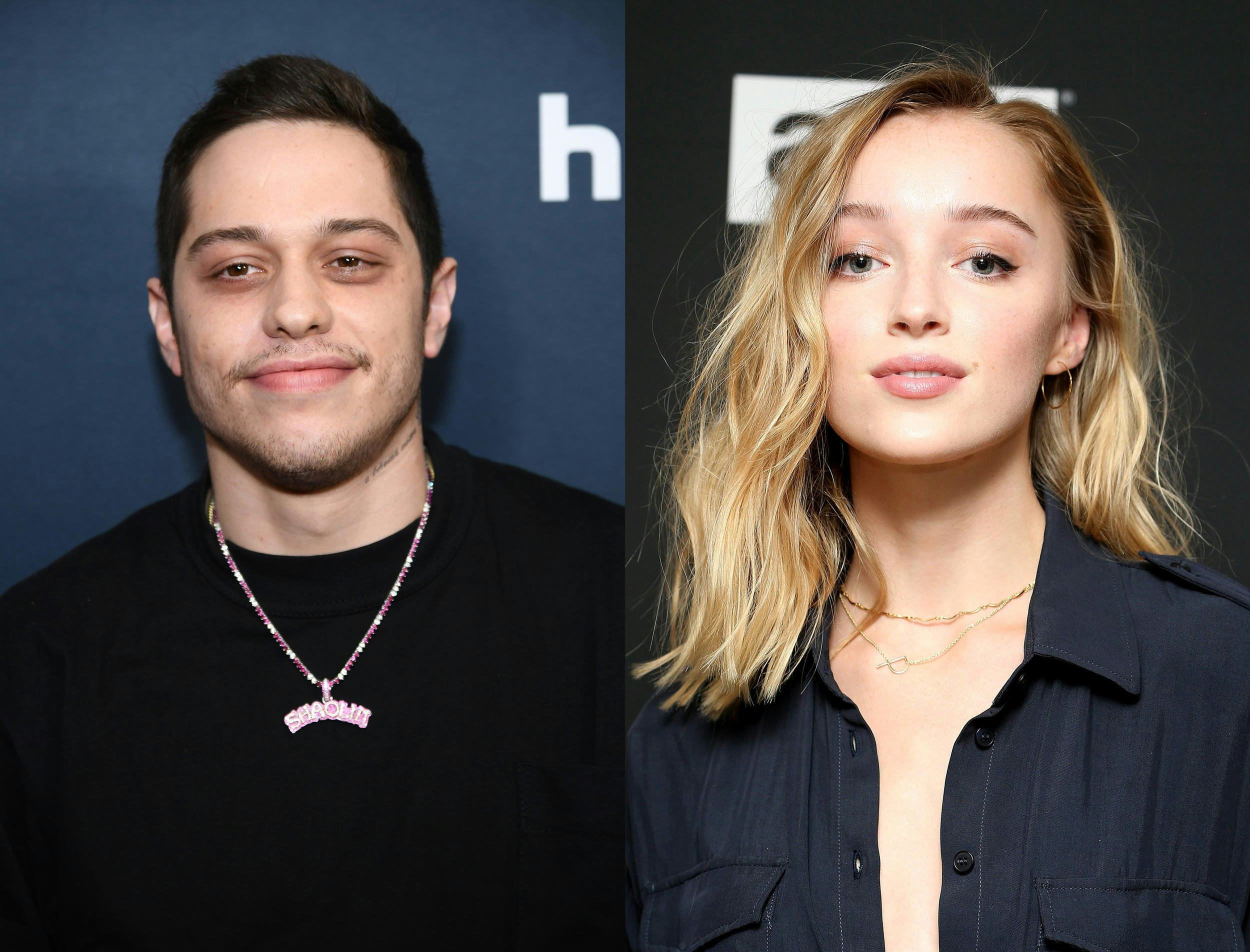 Collage of Pete Davidson and Phoebe Dynevor