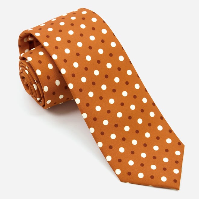 Hidden Dots Tie in Burnt Orange