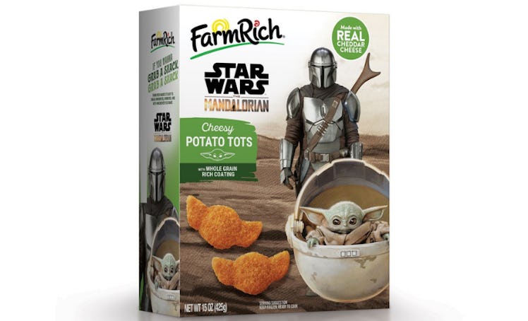 Farm Rich's Baby Yoda-shaped 'Mandalorian' Cheesy Potato Tots will be available in May.