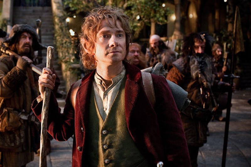A scene from the movie The Hobbit: An Unexpected Journey with Bilbo Baggins