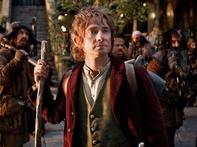 A scene from the movie The Hobbit: An Unexpected Journey with Bilbo Baggins