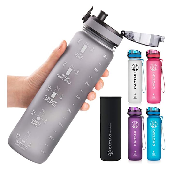 Cactaki 32 oz Water Bottle with Time Marker