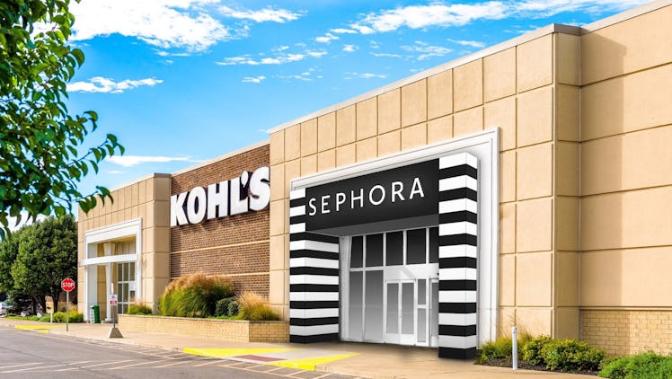 An image of what Sephora's mini stores at Kohl's will look like from the exterior.