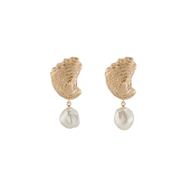 Venus Organic Pearl Gold Earring Large