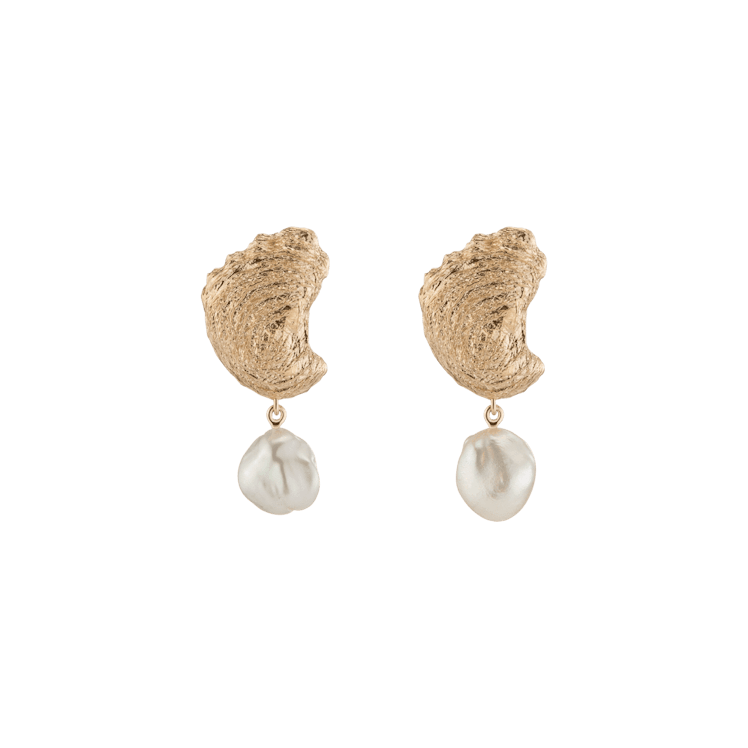 Venus Organic Pearl Gold Earring Large