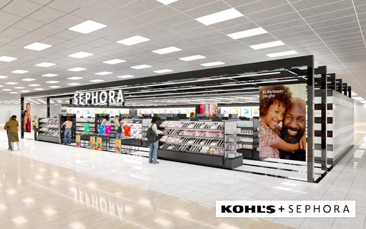 An image of what Sephora's mini stores at Kohl's will look like interiorly.