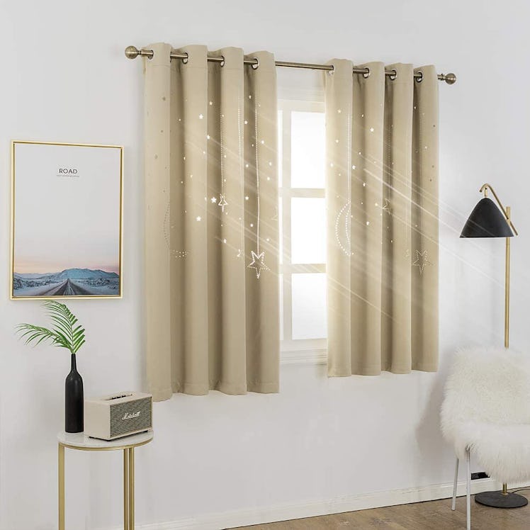 MANGATA CASA Blackout Curtains with Galaxy Cutouts