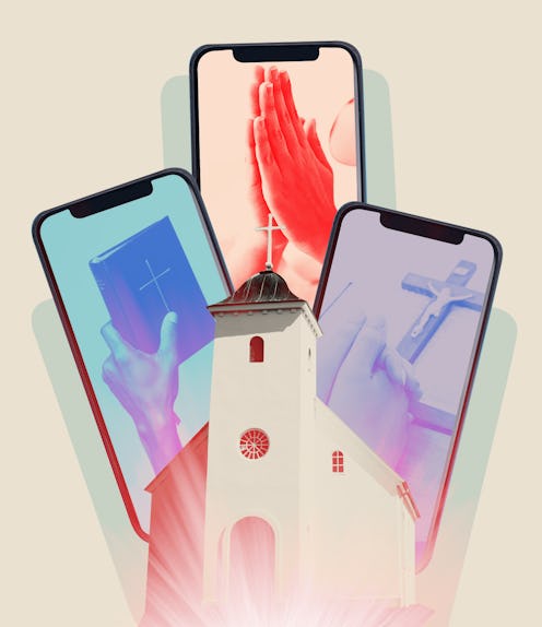 A collage representing Christian influencers on TikTok introducing Gen Z to evangelicalism