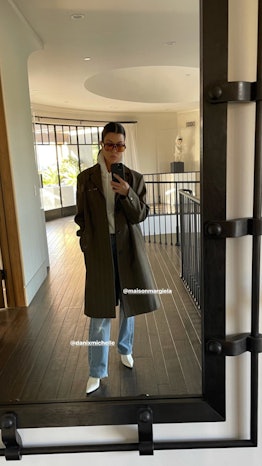 Kourtney Kardashian in Lexxola's orange Damien sunglasses.