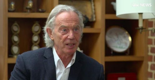 Tony Blair with a mullet-style hairdo.