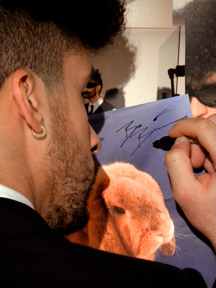 Bad Bunny signs picture of bunny