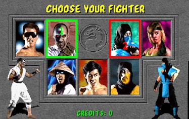 "Choose your fighter" section in "Mortal Kombat" video game