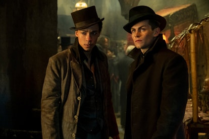 Kit Young as Jesper and Freddy Carter as Kaz in Shadow and Bone