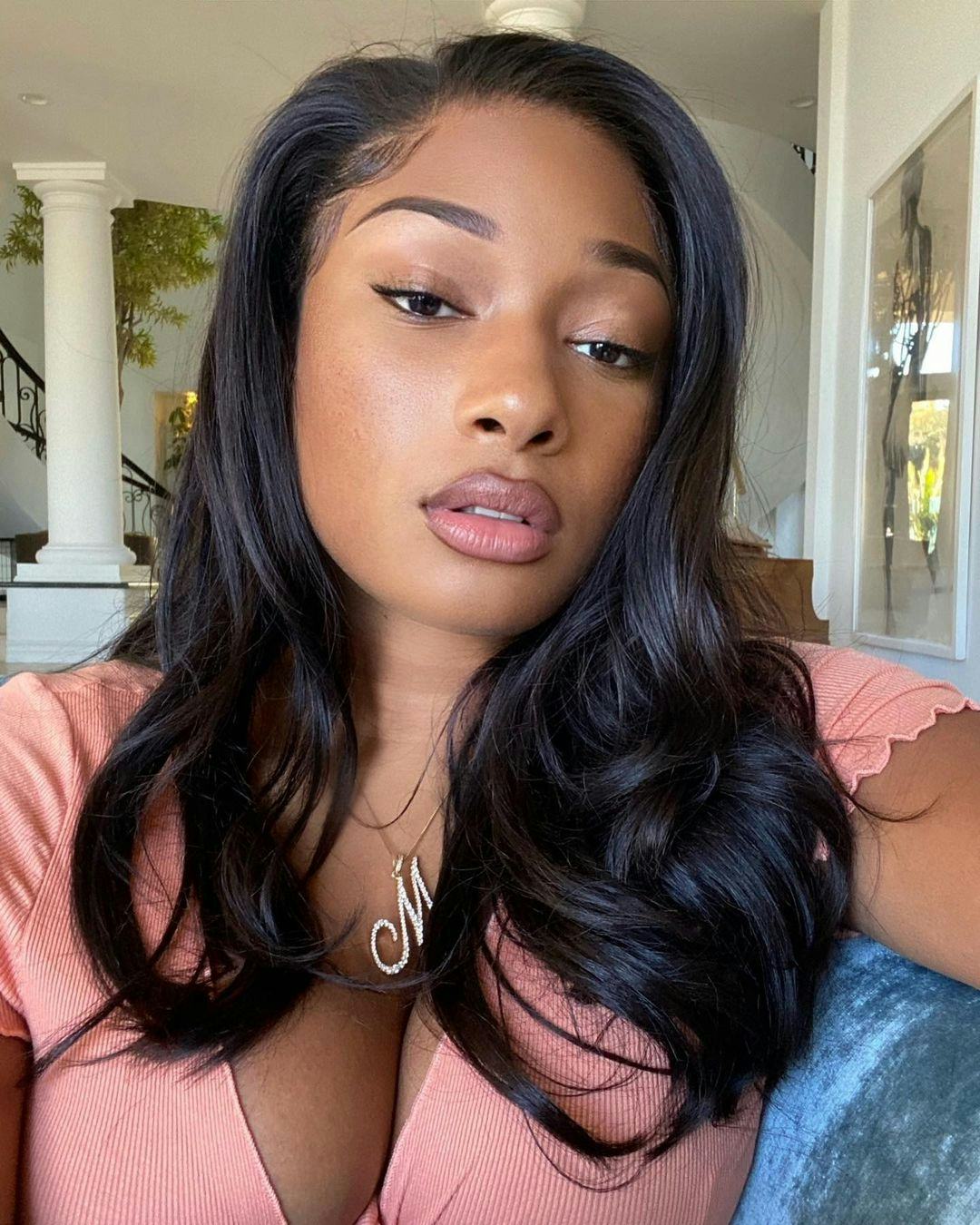 Selfie of Megan Thee Stallion with no-makeup makeup