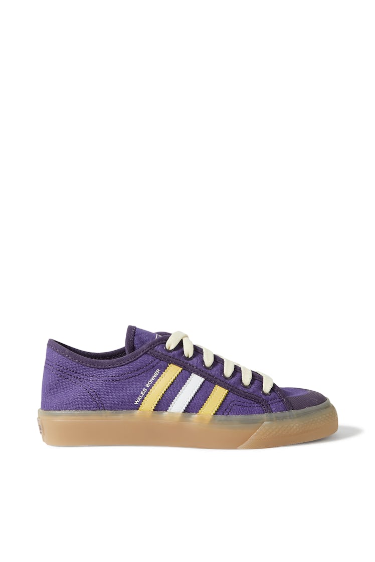 Nizza Leather-Trimmed Canvas Sneakers