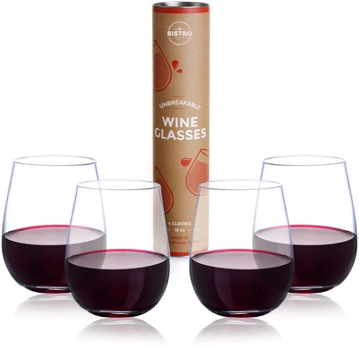 YO BISTRO Unbreakable Stemless Wine Glasses