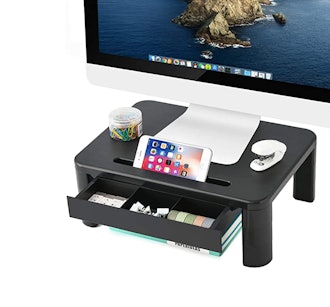 Marbrasse Computer Stand Riser with Drawer