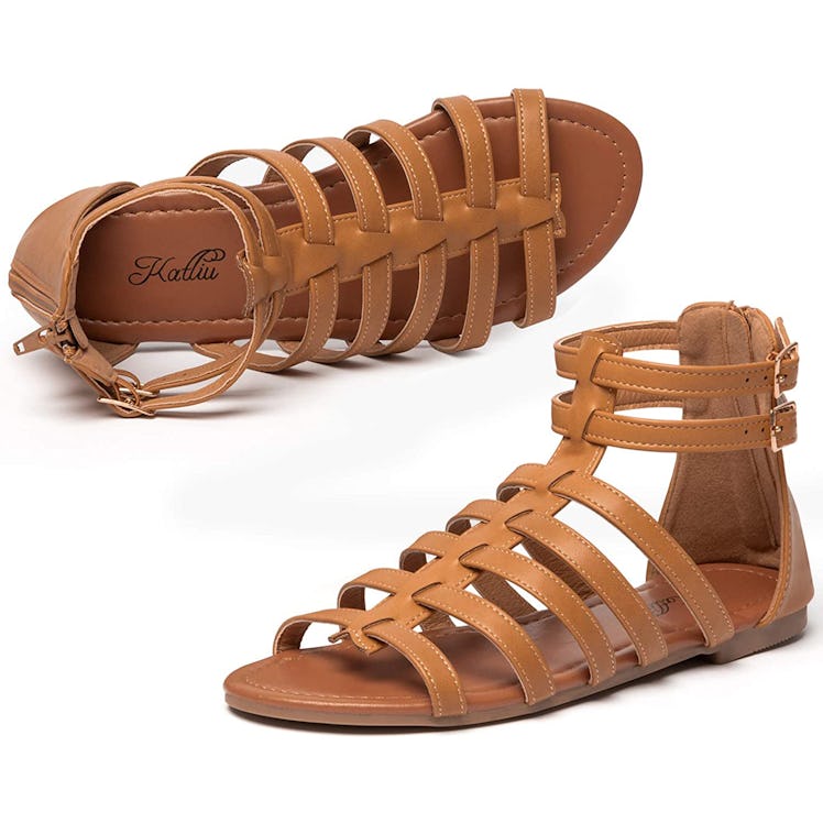 katliu Flat Gladiator Sandals