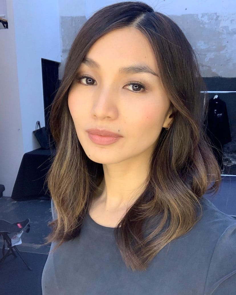 Gemma Chan posing or a photo with no-makeup makeup