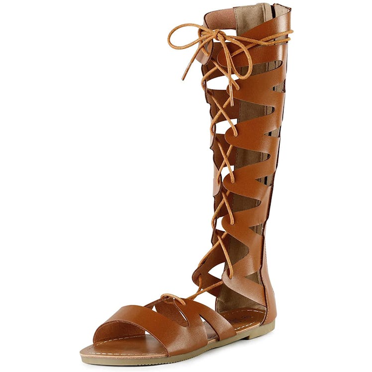 SANDALUP Knee-High Flat Gladiator Sandals