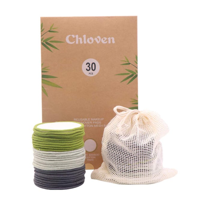 Chloven Organic Reusable Makeup Remover Pads (30-Pack)