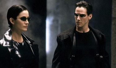Carrie Anne Moss and Keanu Reeves in The Matrix