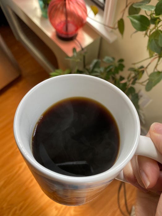Four Sigmatic mushroom coffee brewed in mug