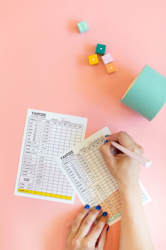Personalized Yahtzee game  is a great DIY mother's day gift idea 