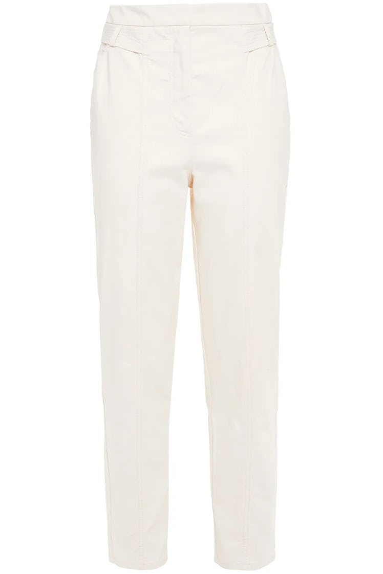 Claudia Cotton-Blend Canvas Tapered Pants